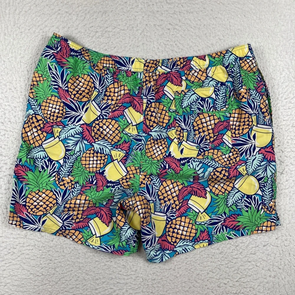 Vineyard Vines Swim Trunks Mens XXL‎ Multicolor Pineapple Tropical Drink Print